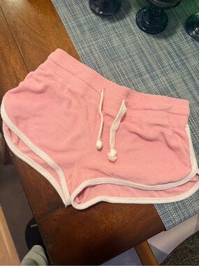 Katie J NYC Pink Terry-Trim Athletic Shorts